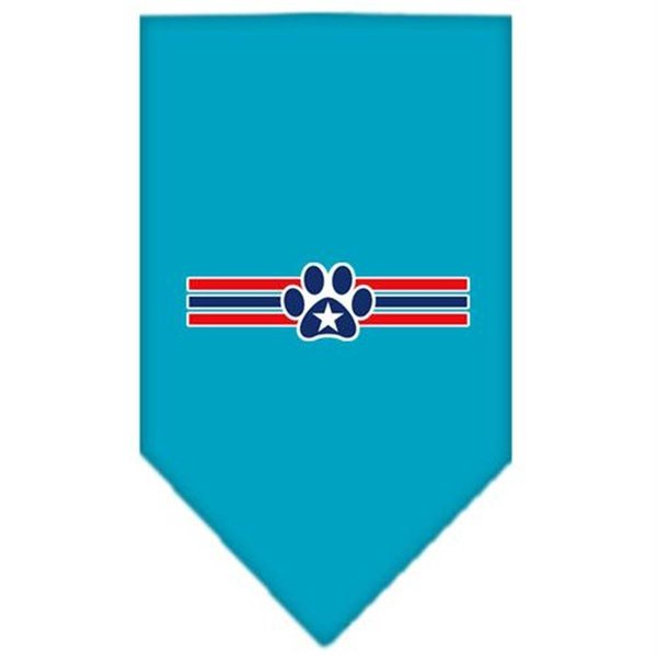 Unconditional Love Patriotic Star Paw Screen Print Bandana Turquoise Small UN787243